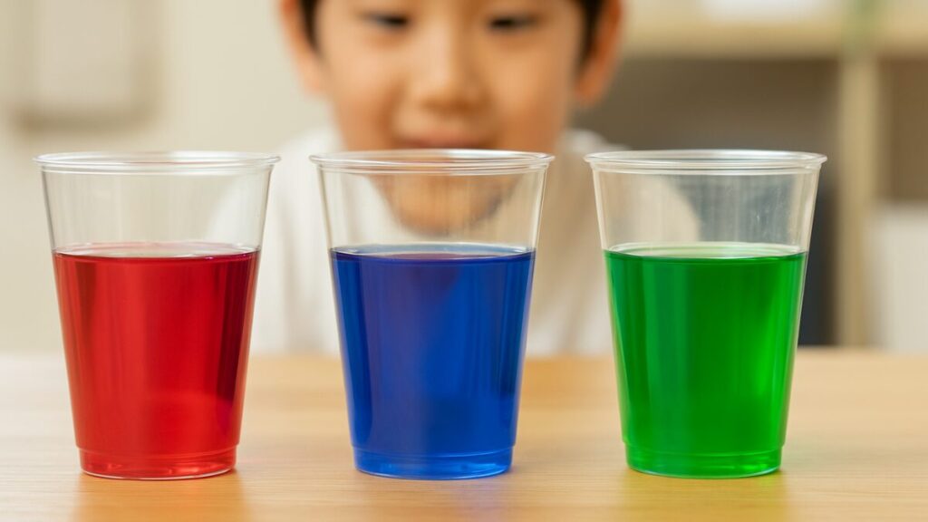 「キャベツリトマス液」の変色写真